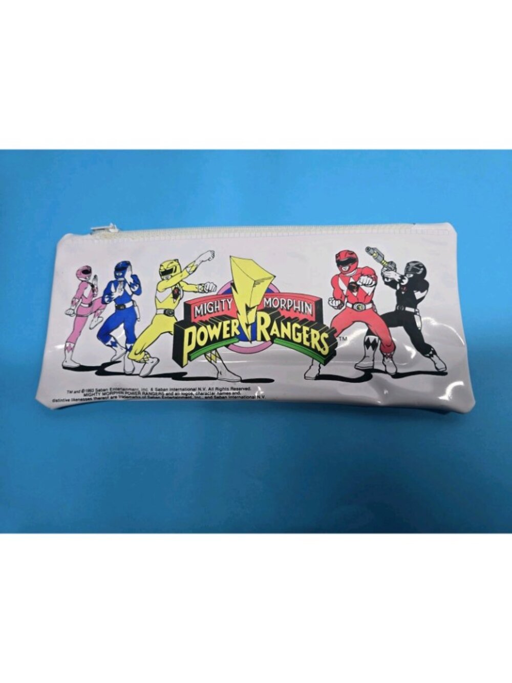VINTAGE 1993 MIGHTY MORPHIN POWER RANGERS ZIPPERED PENCIL POUCH STORAGE CASE - Picture 11 of 11